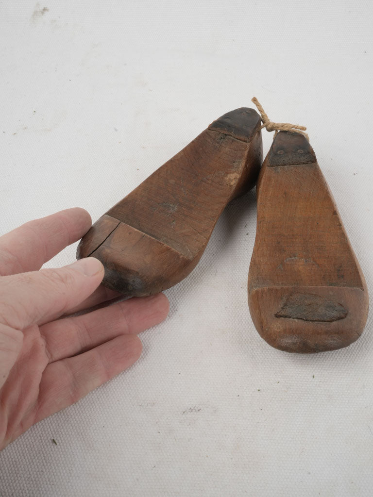 Rustic wooden children's shoe stays