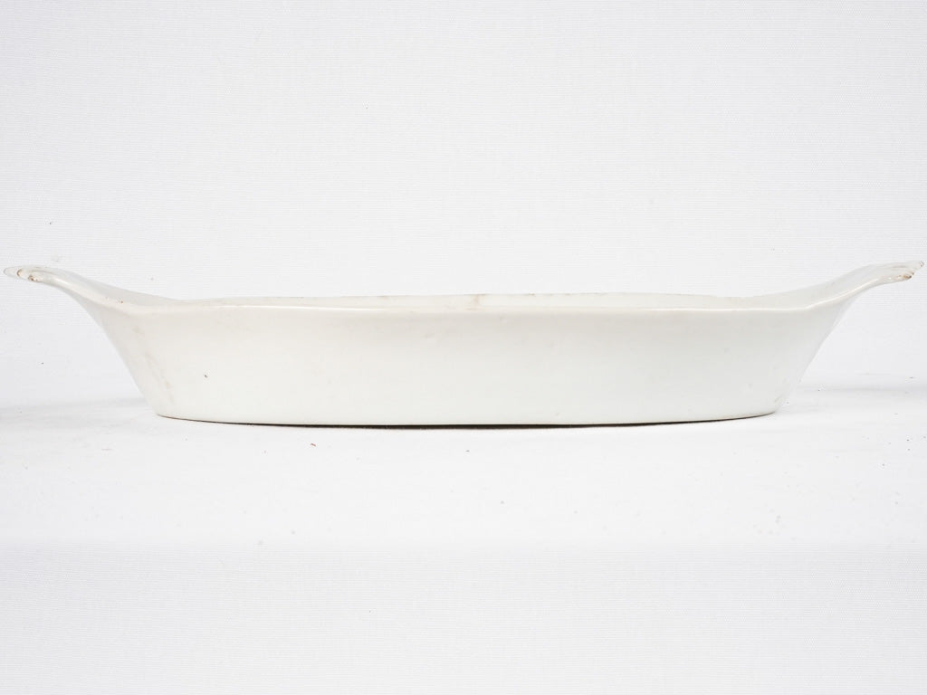 Shabby-chic French white earthenware platter