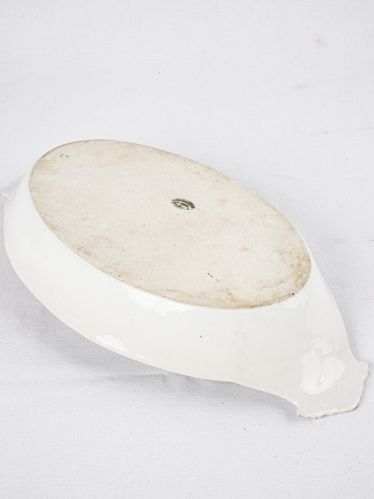 Distressed French ceramic platter antique