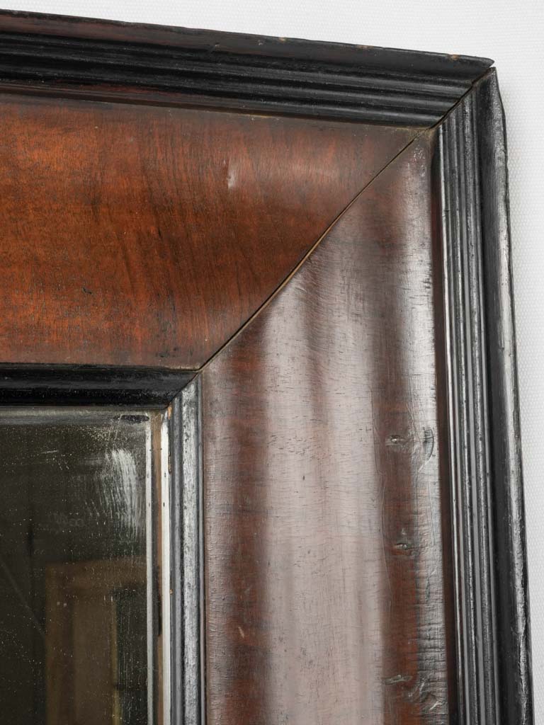 Aged Original Glass Walnut Mirror