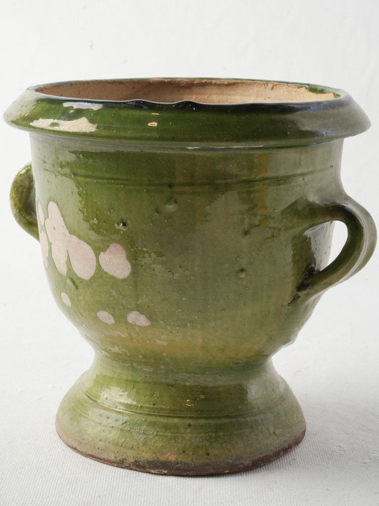 Petite Early 20th-Century Green Glazed Terracotta Castelnaudary Planter - 8¼"