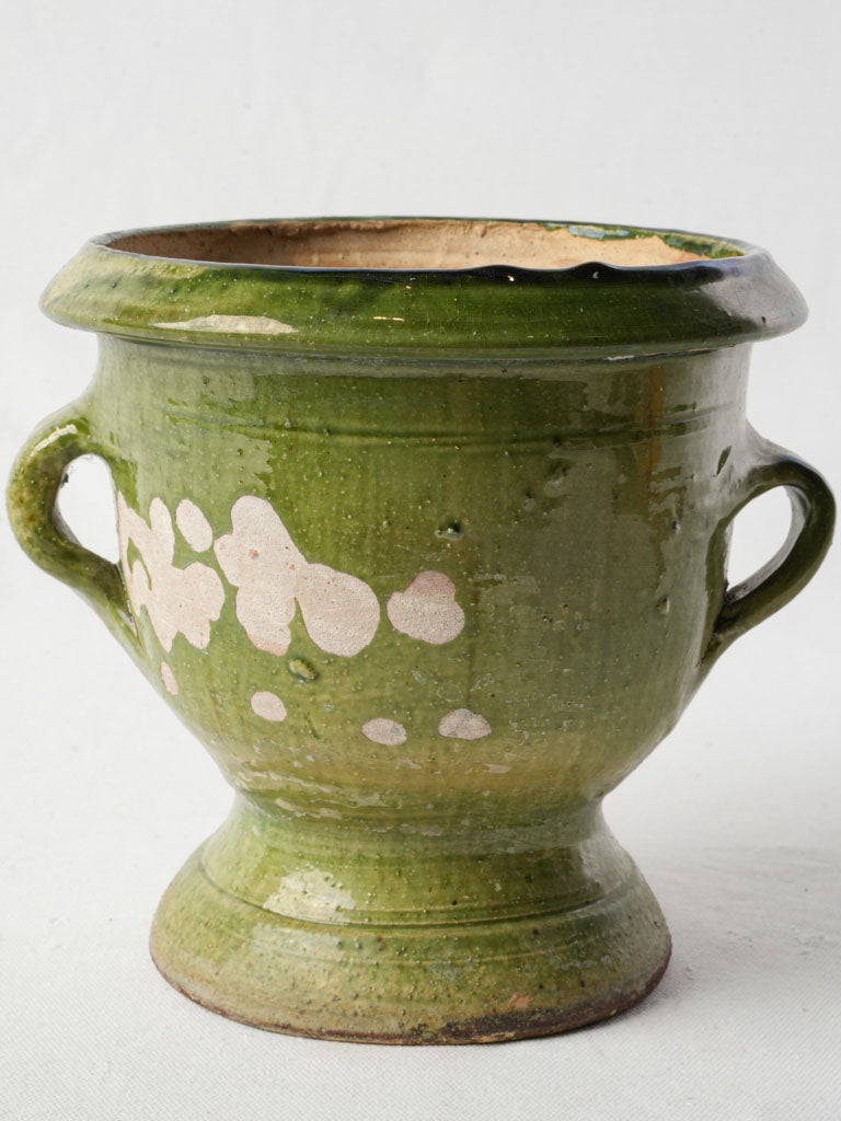 Petite Early 20th-Century Green Glazed Terracotta Castelnaudary Planter - 8¼"
