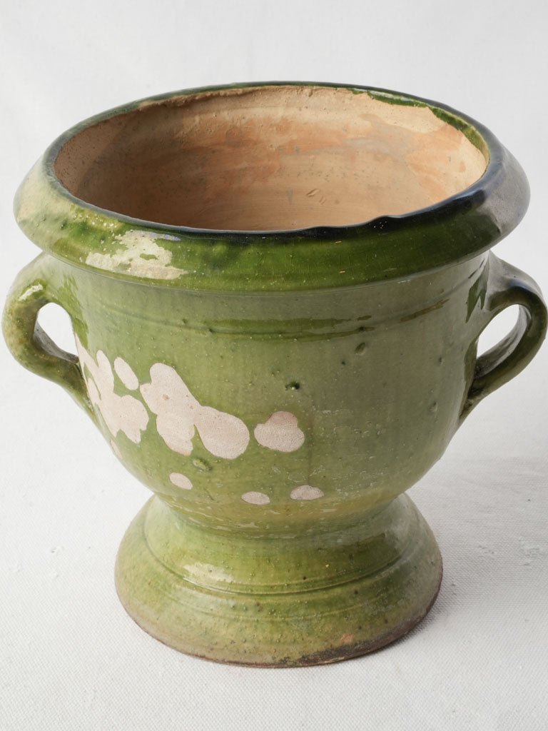 Petite Early 20th-Century Green Glazed Terracotta Castelnaudary Planter - 8¼"