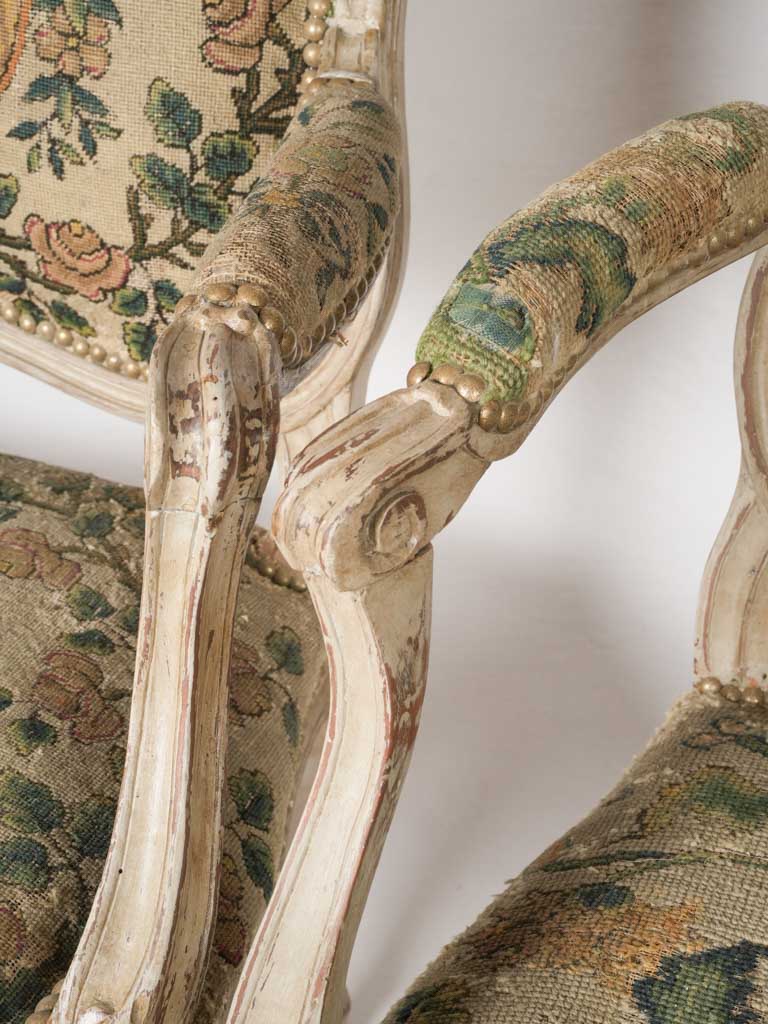Elegant cabriole legged armchairs