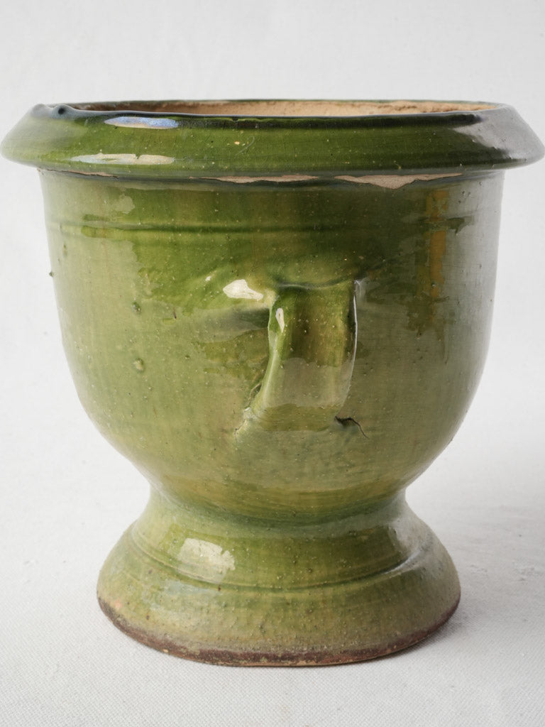 Petite Early 20th-Century Green Glazed Terracotta Castelnaudary Planter - 8¼"