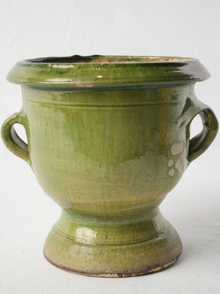 Petite Early 20th-Century Green Glazed Terracotta Castelnaudary Planter - 8¼"