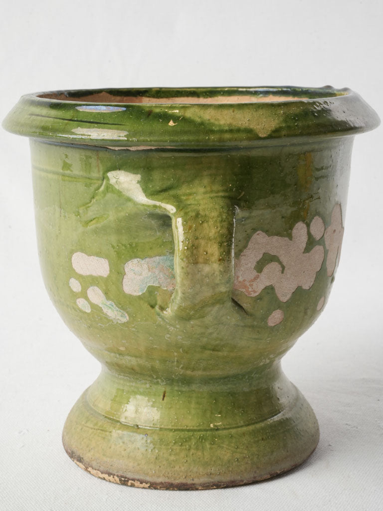Petite Early 20th-Century Green Glazed Terracotta Castelnaudary Planter - 8¼"