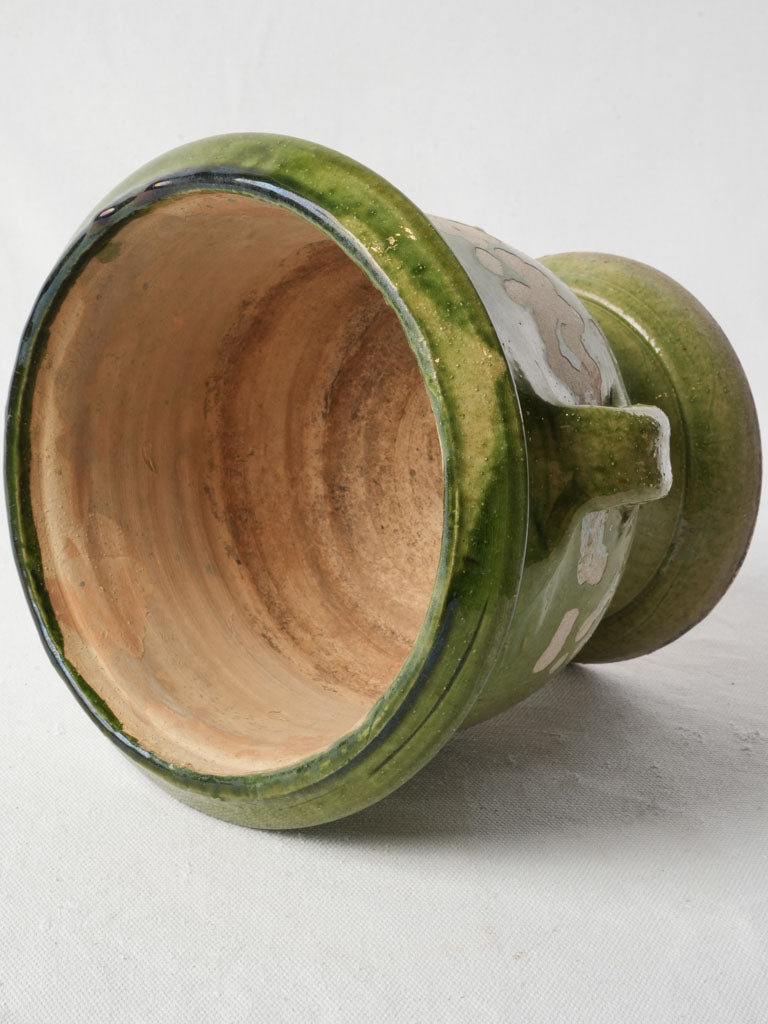 Petite Early 20th-Century Green Glazed Terracotta Castelnaudary Planter - 8¼"