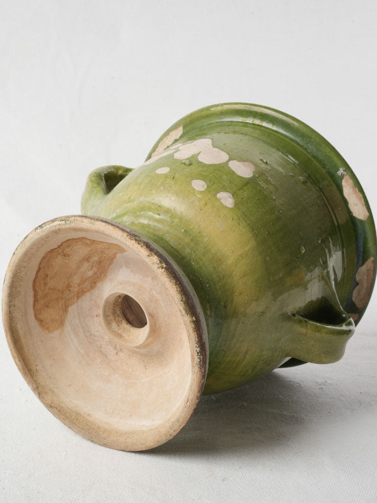 Petite Early 20th-Century Green Glazed Terracotta Castelnaudary Planter - 8¼"
