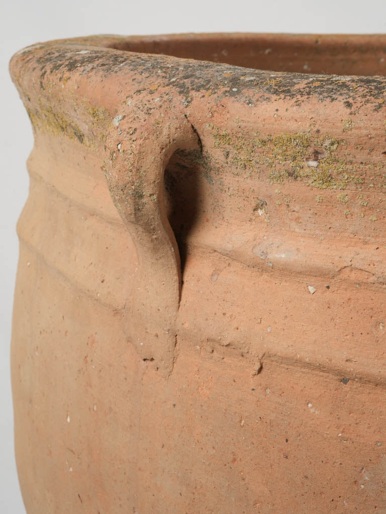 Well-used antiquated rustic terracotta sink