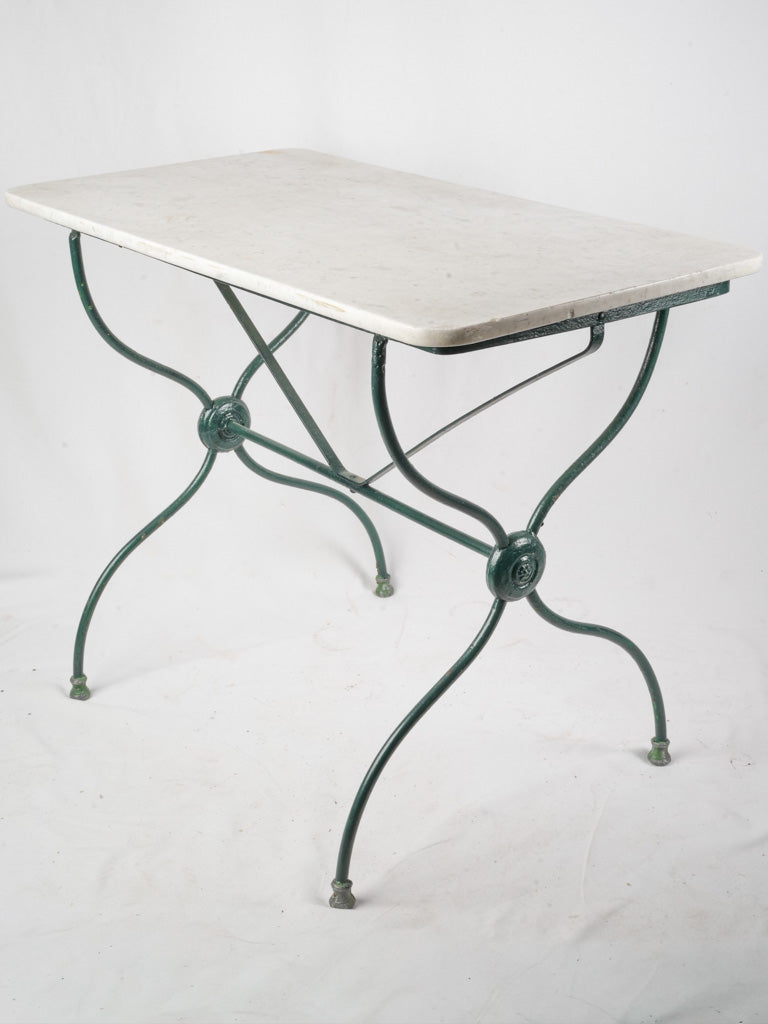 Late 19th–Early 20th Century French Wrought Iron and Marble Table - 28¾" x 37½"