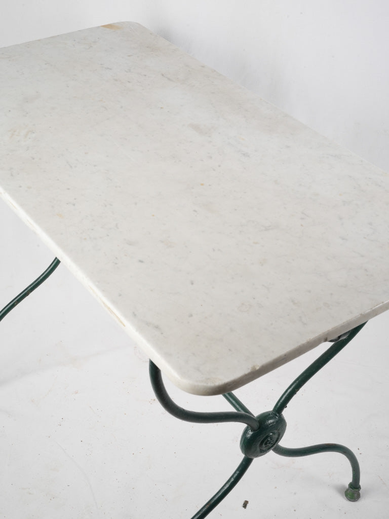Late 19th–Early 20th Century French Wrought Iron and Marble Table - 28¾" x 37½"