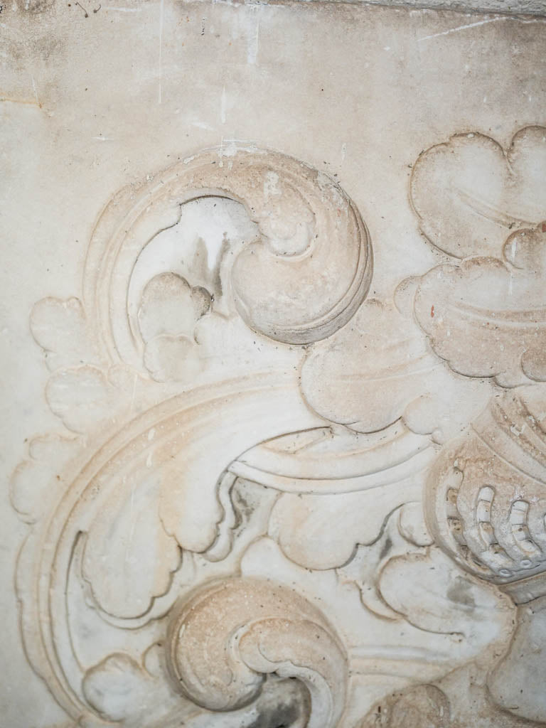 Heavy Renaissance White Marble Coat of Arms
