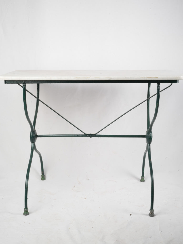 Late 19th–Early 20th Century French Wrought Iron and Marble Table - 28¾" x 37½"