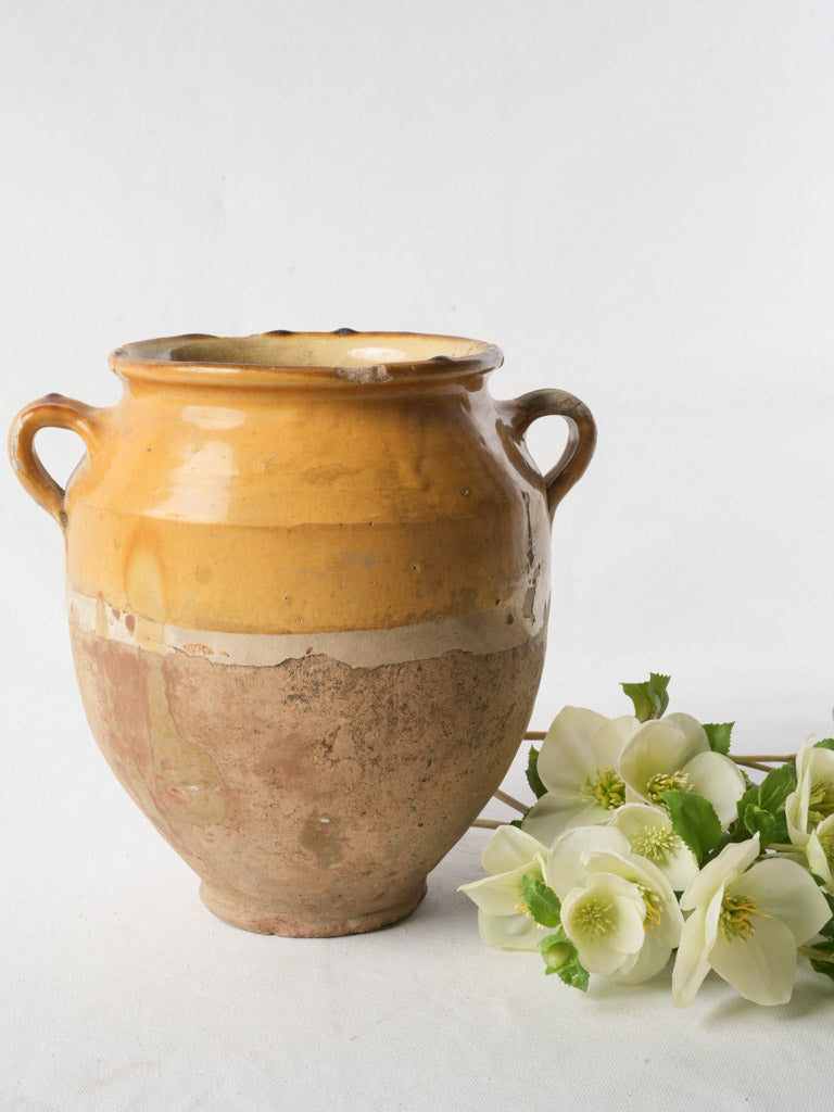 Antique rustic French confit pot