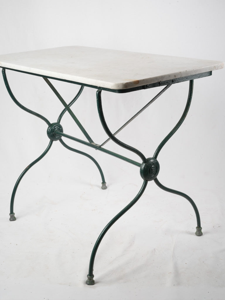 Late 19th–Early 20th Century French Wrought Iron and Marble Table - 28¾" x 37½"