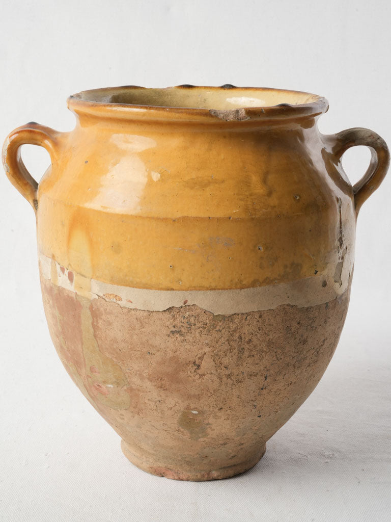 Late 19th-Century French Mustard Glazed Confit Pot - 11"