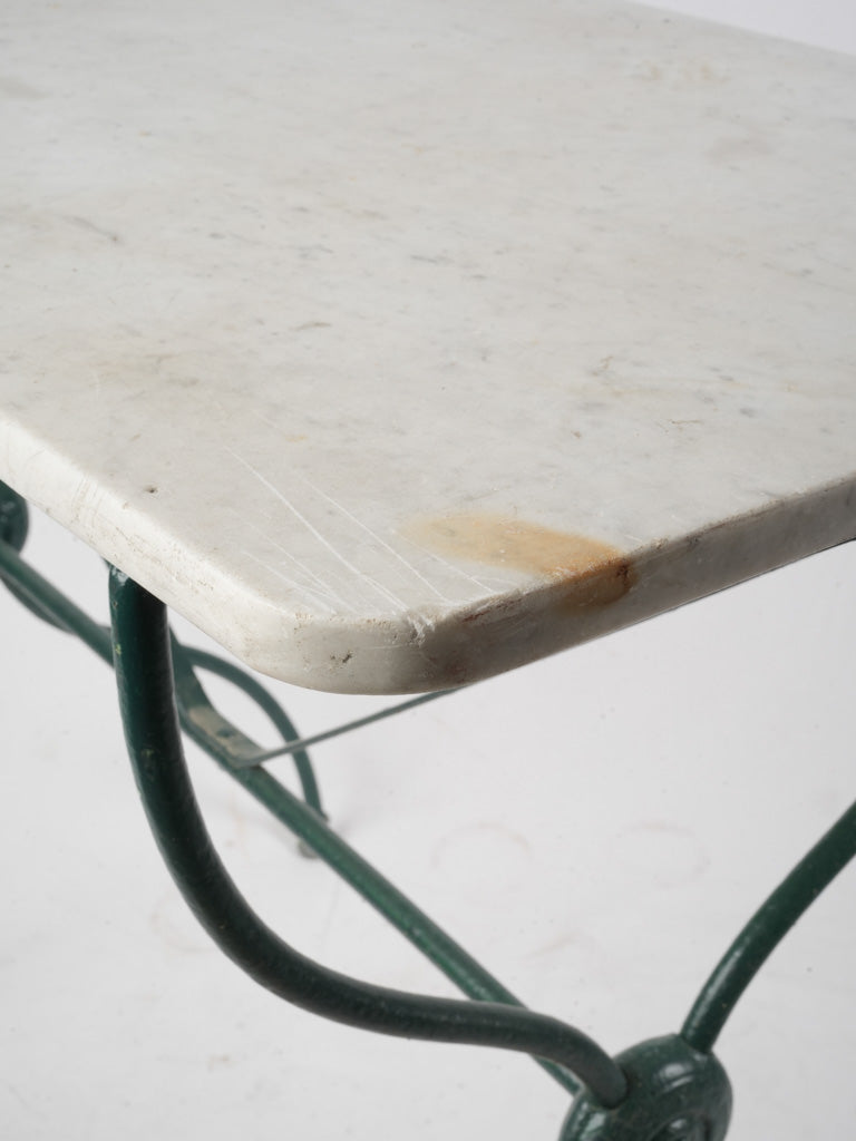 Late 19th–Early 20th Century French Wrought Iron and Marble Table - 28¾" x 37½"