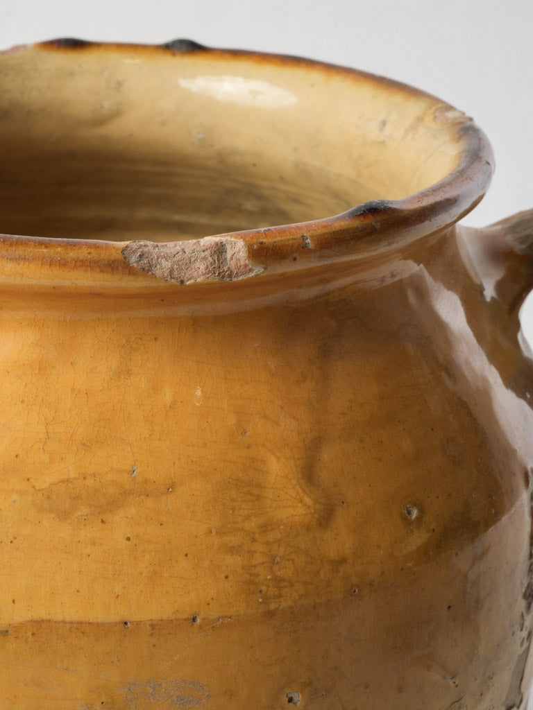 Late 19th-Century French Mustard Glazed Confit Pot - 11"