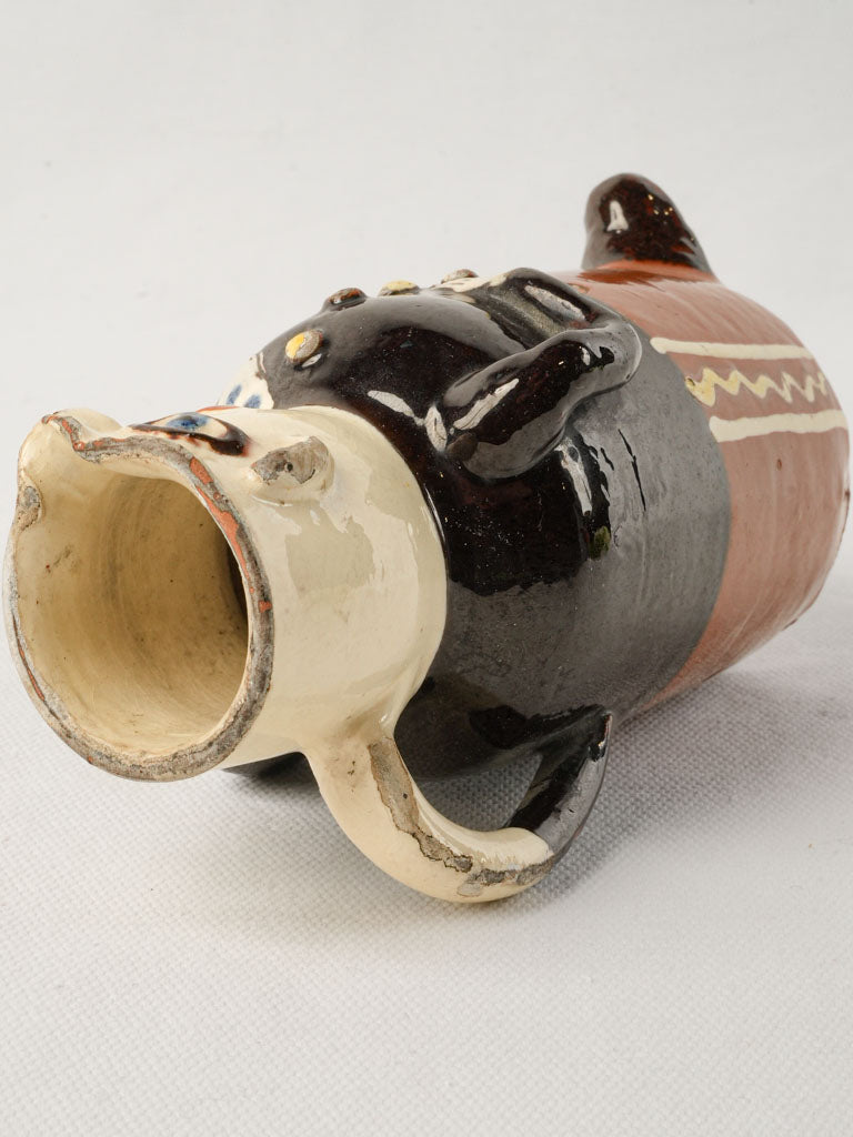 Decorative mid-century artistic ceramic pitcher