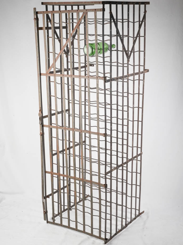 Early 20th-Century Rigidex Iron Wine Bottle Rack (Up to 150 Bottles) -