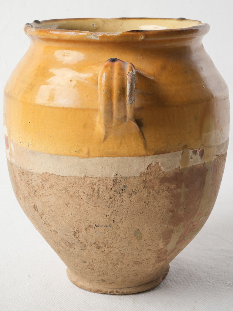 Late 19th-Century French Mustard Glazed Confit Pot - 11"