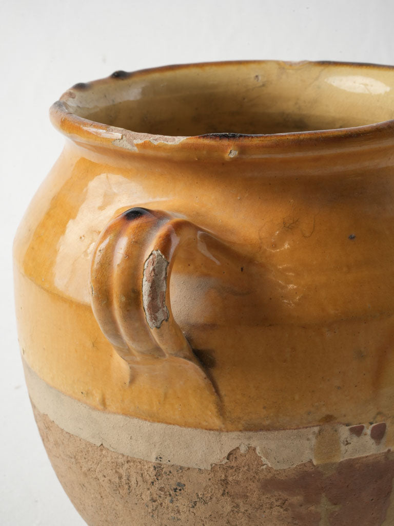 Late 19th-Century French Mustard Glazed Confit Pot - 11"