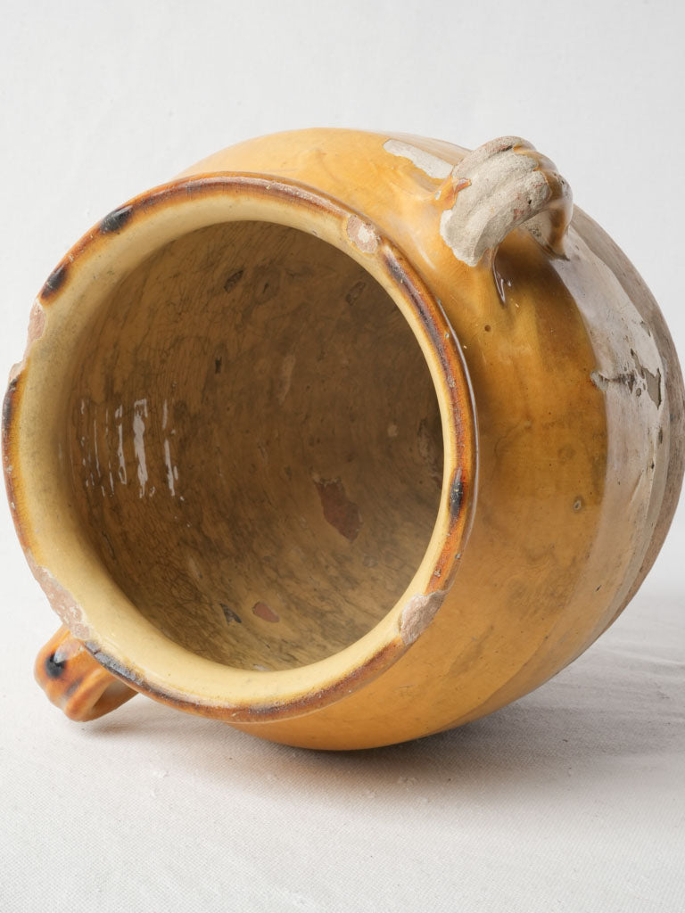 Late 19th-Century French Mustard Glazed Confit Pot - 11"