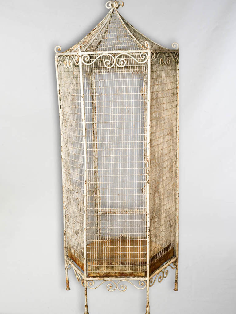 Antique white garden aviary