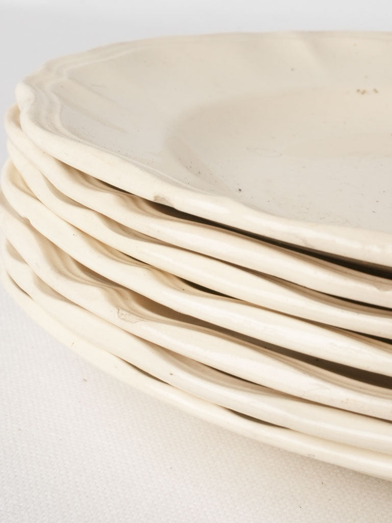 Antique Sarreguemines tureen & plates - creamware 10 pieces