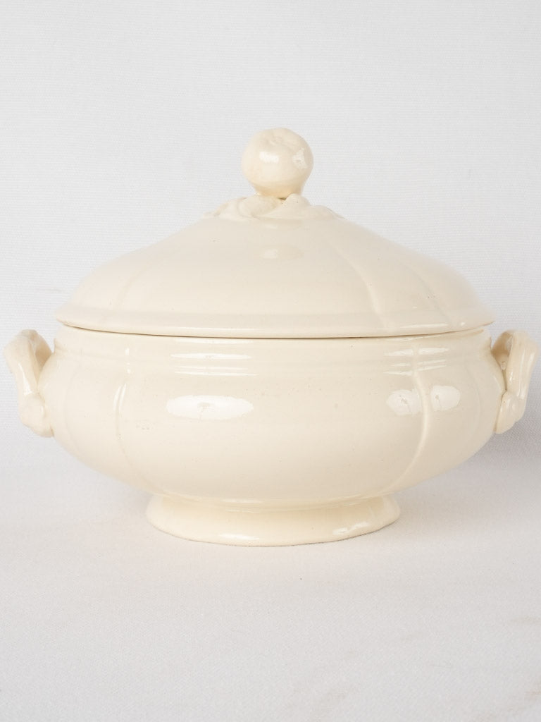 Antique Sarreguemines tureen & plates - creamware 10 pieces
