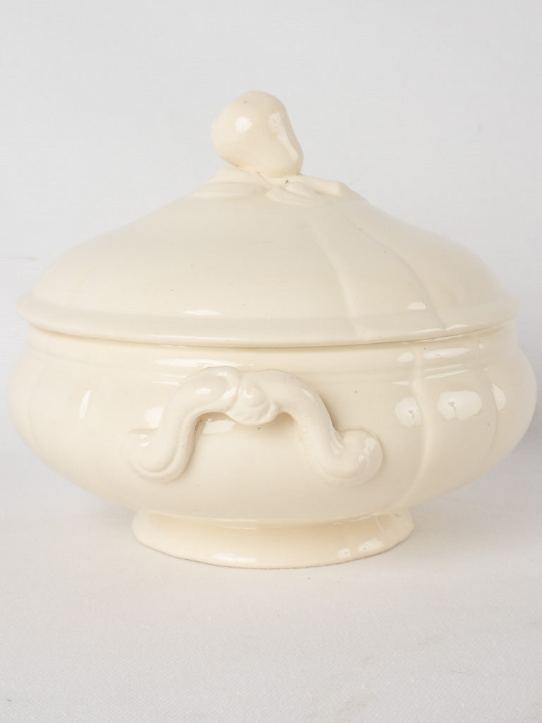 Antique Sarreguemines tureen & plates - creamware 10 pieces