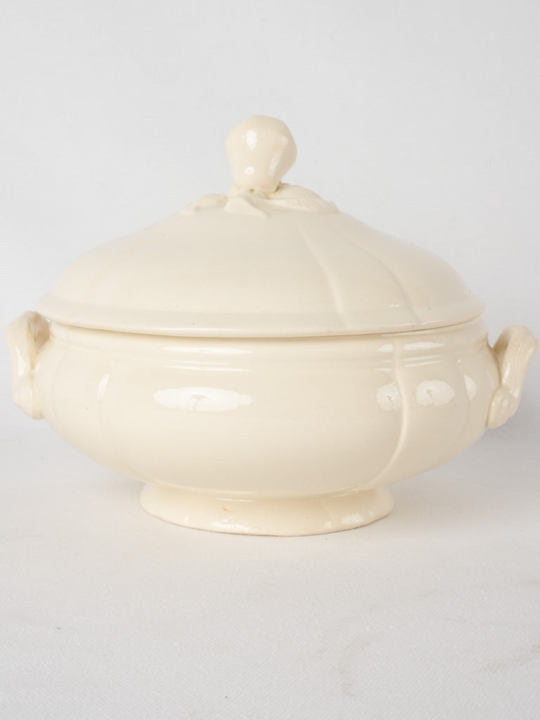 Antique Sarreguemines tureen & plates - creamware 10 pieces