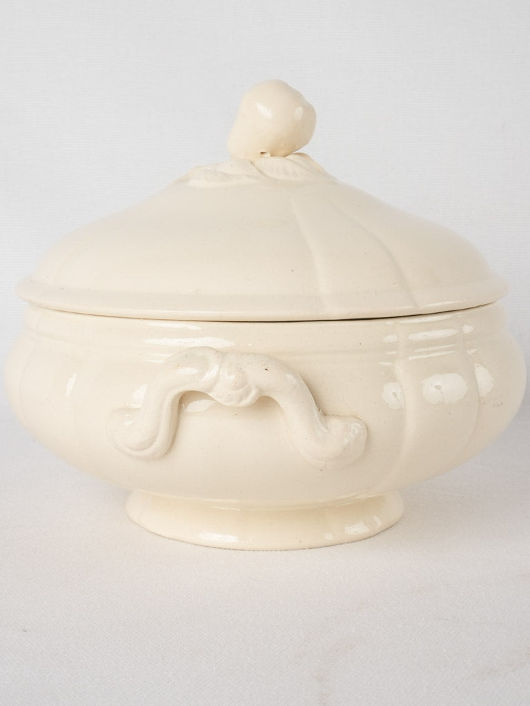 Antique Sarreguemines tureen & plates - creamware 10 pieces