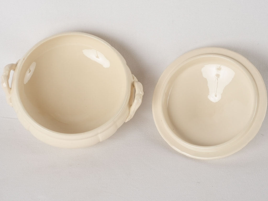 Antique Sarreguemines tureen & plates - creamware 10 pieces