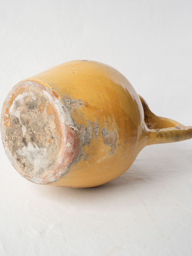 Large Antique Orjol W/ Warm Ochre Glaze - 12¼"