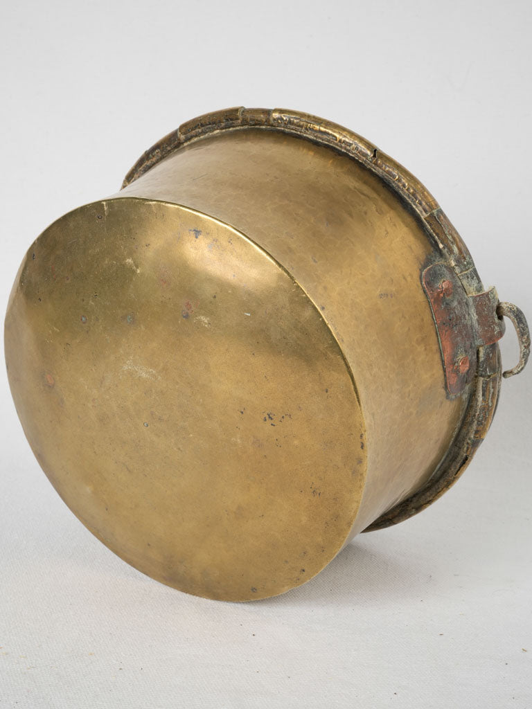Rustic 19th-century French brass cauldron