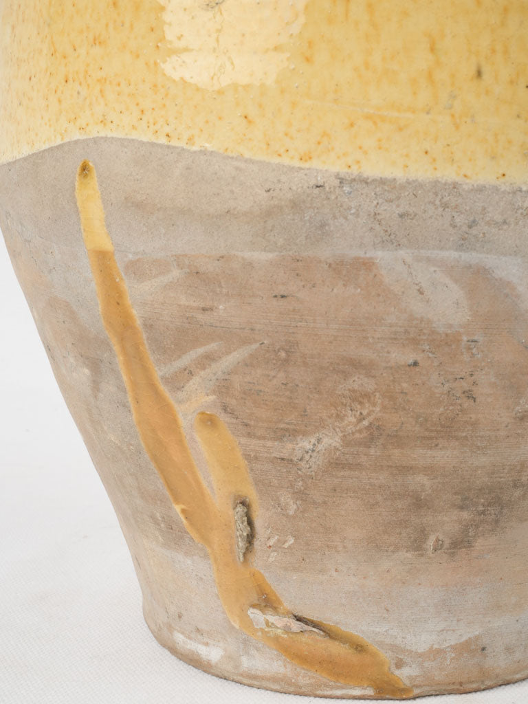Antique French Orjol cruche - sunny yellow 13¾"