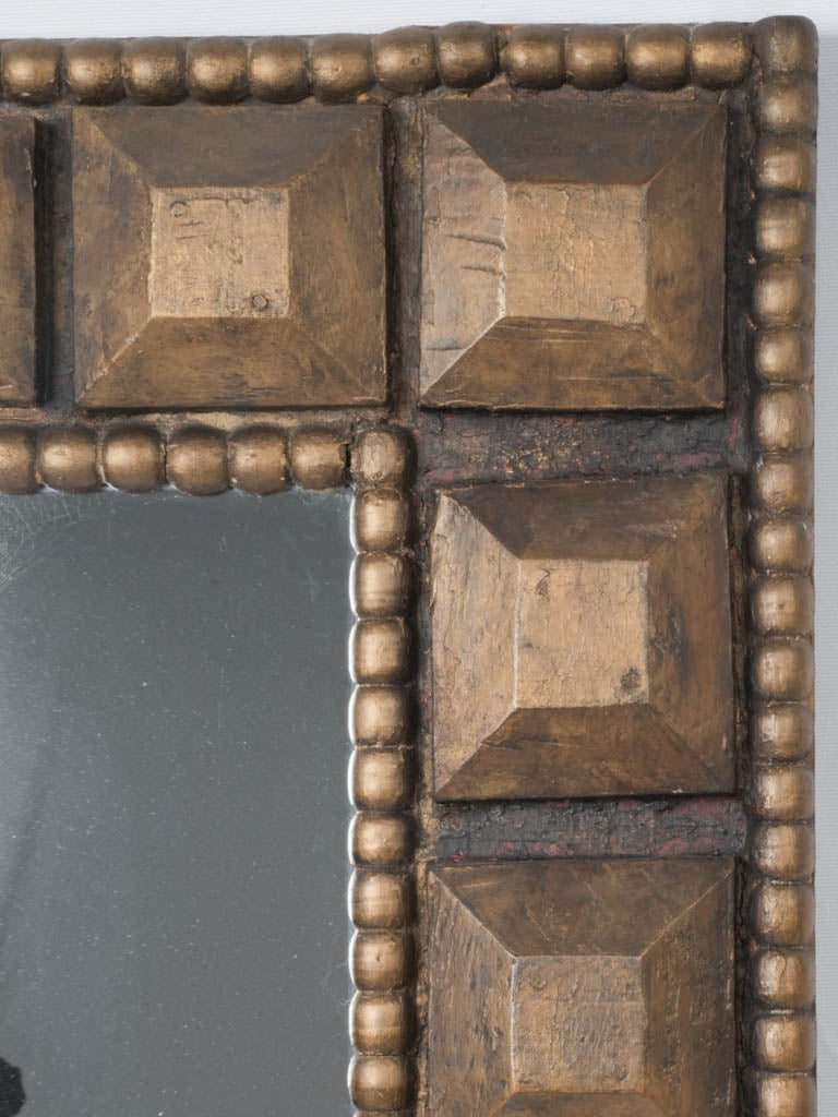 Handsome, antique, parquet-style mirror