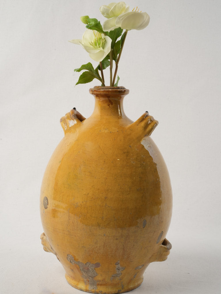 Rustic yellow glazed pottery