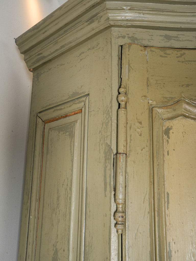 Rare Pair of Late 19th Century French Painted Corner Armoires - 87¾"