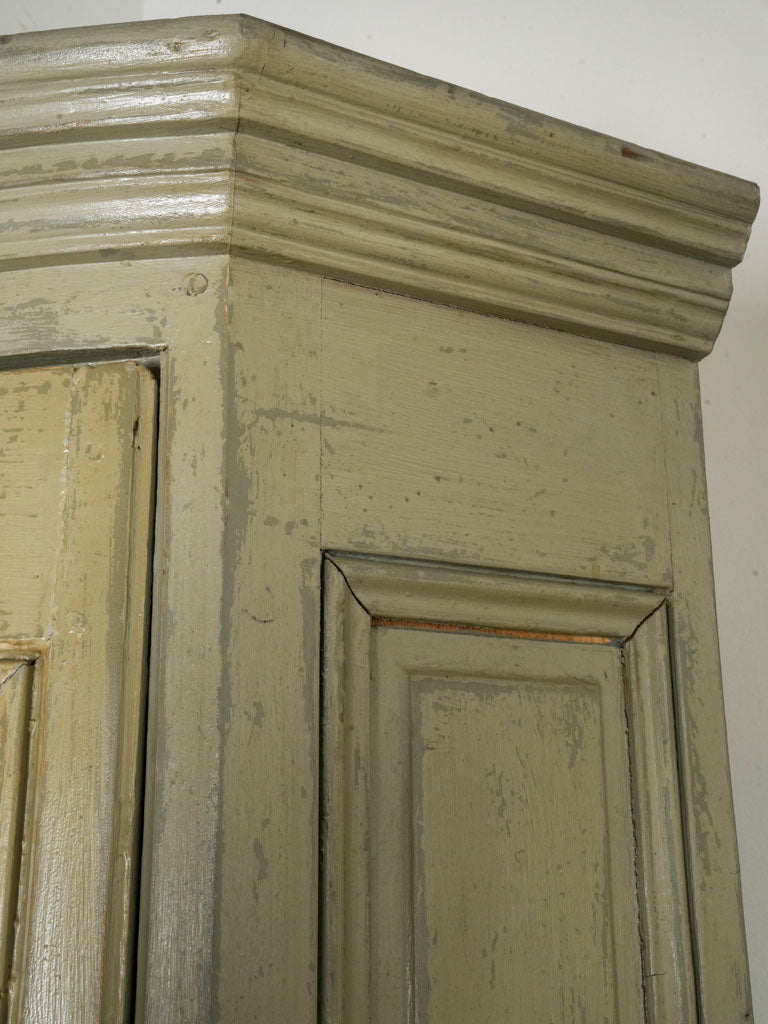 Rare Pair of Late 19th Century French Painted Corner Armoires - 87¾"