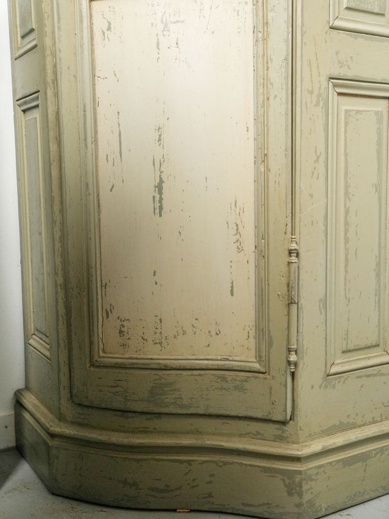 Rare Pair of Late 19th Century French Painted Corner Armoires - 87¾"