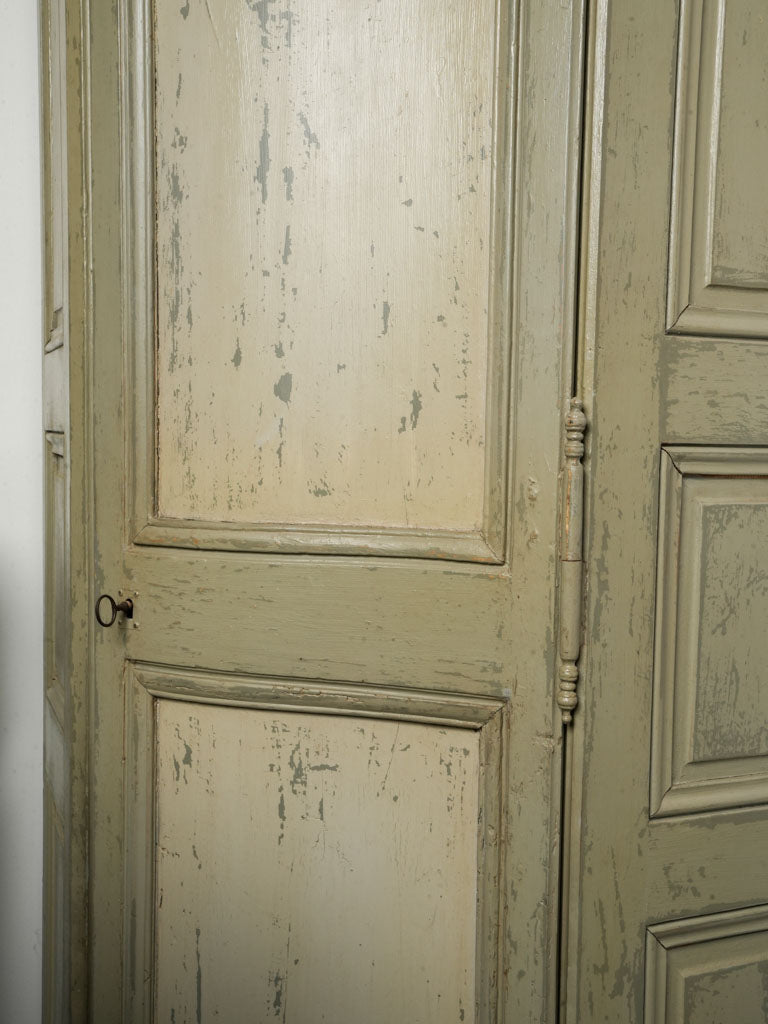 Rare Pair of Late 19th Century French Painted Corner Armoires - 87¾"