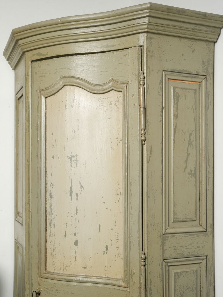 Rare Pair of Late 19th Century French Painted Corner Armoires - 87¾"