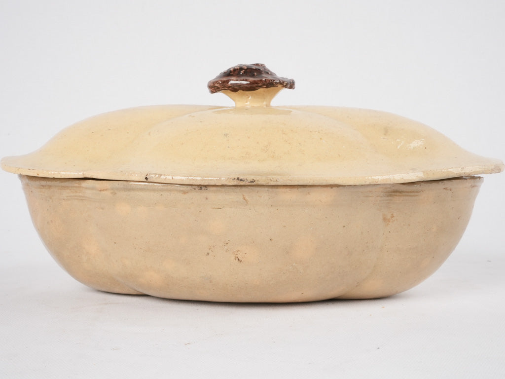 Classic French earthenware tureen lid