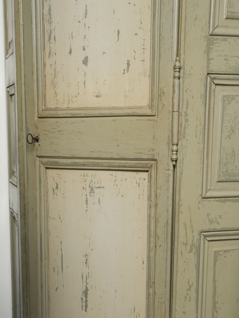 Rare Pair of Late 19th Century French Painted Corner Armoires - 87¾"