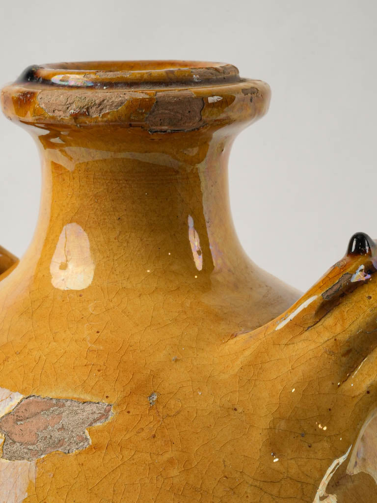 Handcrafted ocher-glazed ceramic