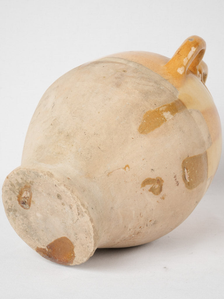 Yellow drips glazed collectible French cruche