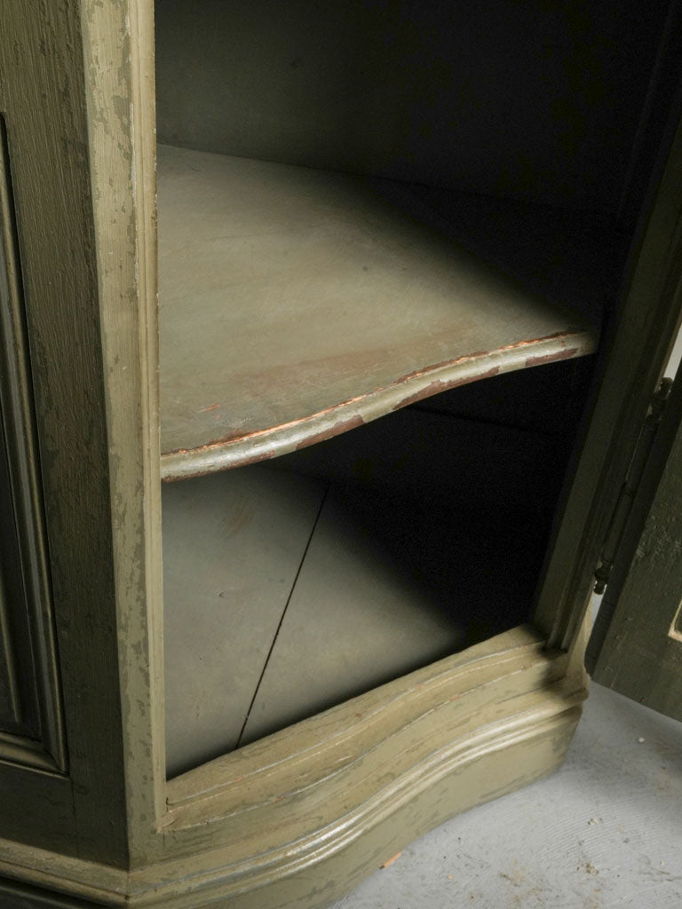Rare Pair of Late 19th Century French Painted Corner Armoires - 87¾"